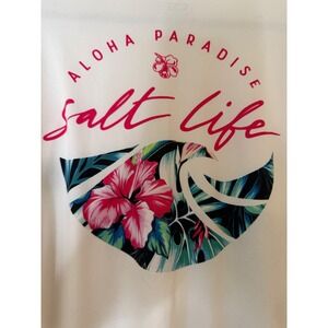 Salt Life Women's Long Sleeve Aloha Paradise Hibiscus Wave UV Shirt M